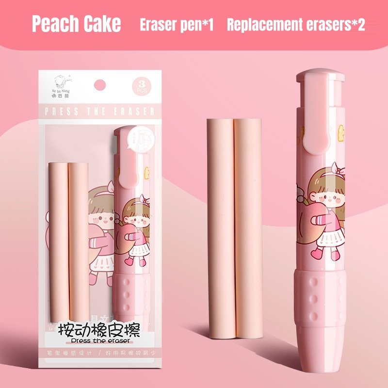 Best Selling Retractable Pencil Erasers Cute Erasers for Kids Back to School Supplies Wholesale Customize Package Logo Erasers