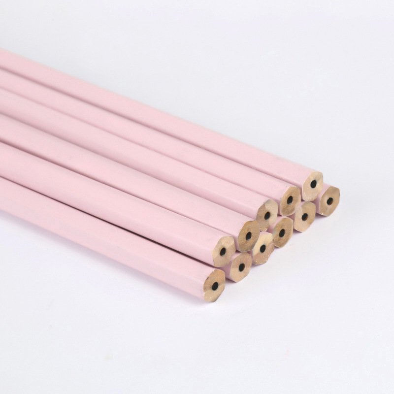 KEAS Hot stamping HB pencil with eraser head Drawing and writing Office supplies Wooden pink pencil stationery set