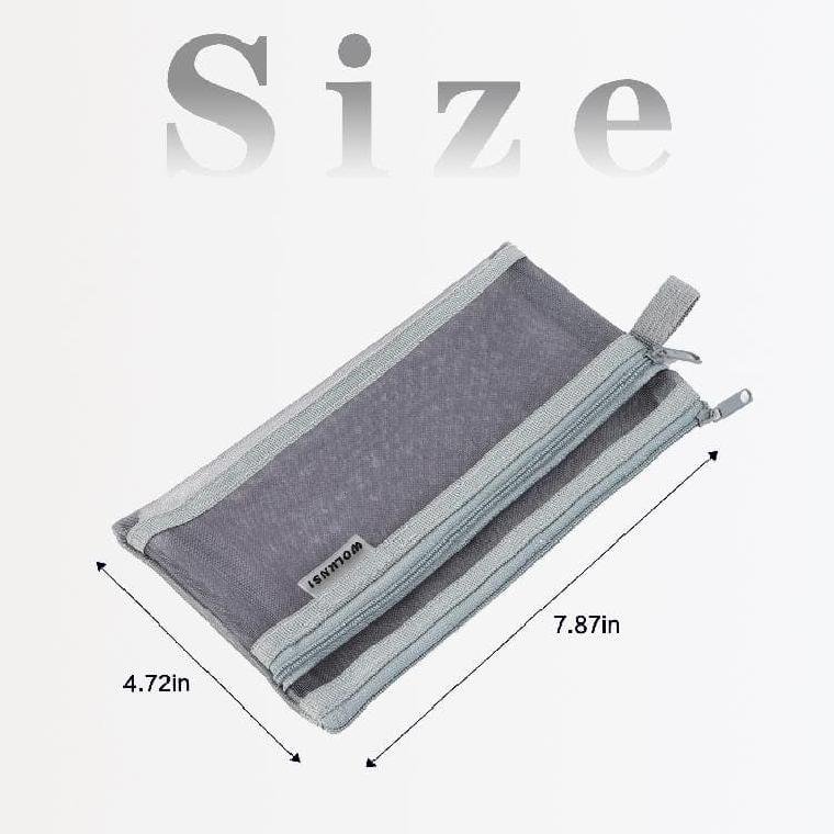 New Transparent Mesh Pencil Case With Customizable Logo Simple Large Capacity Student Stationery Bag