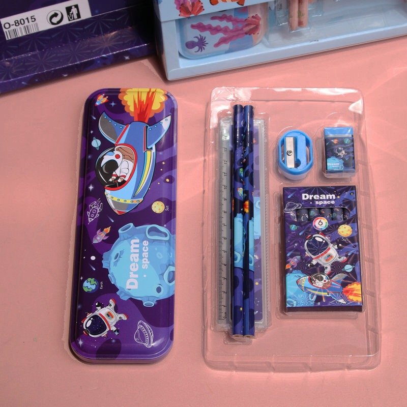 Children's Space Stationery Set School Accessories with Pencil Box Office and Student Use for Promotions and Gifts