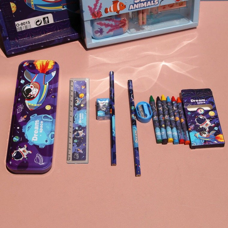 Children's Space Stationery Set School Accessories with Pencil Box Office and Student Use for Promotions and Gifts