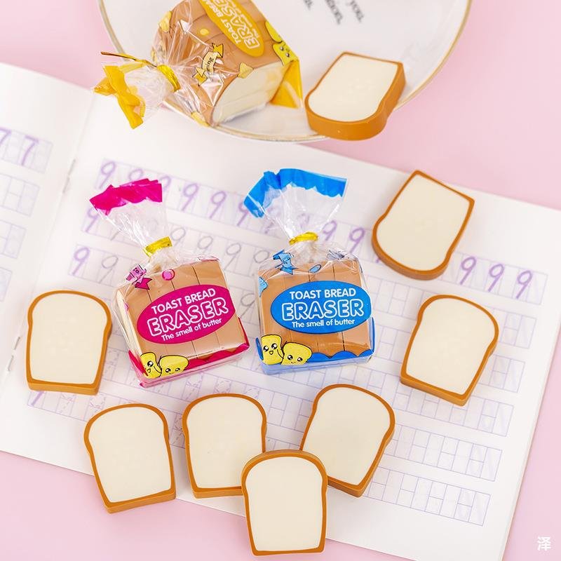 Toast, Bread, Eraser, Children's Day Gift Set, Prize, Creative Food Styling, Eraser, School Stationery Supplies Wholesale