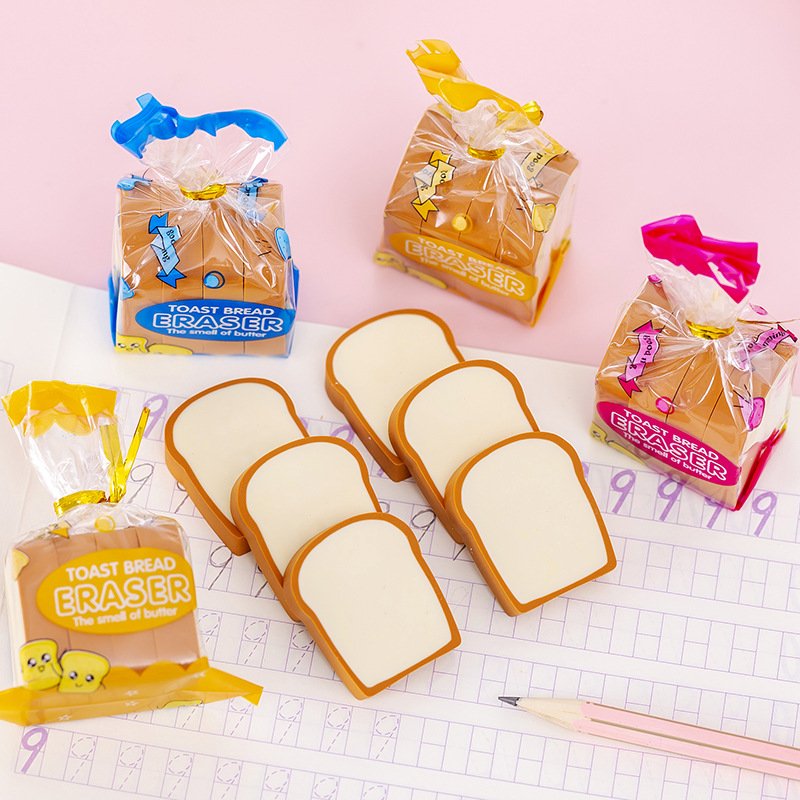 Toast, Bread, Eraser, Children's Day Gift Set, Prize, Creative Food Styling, Eraser, School Stationery Supplies Wholesale