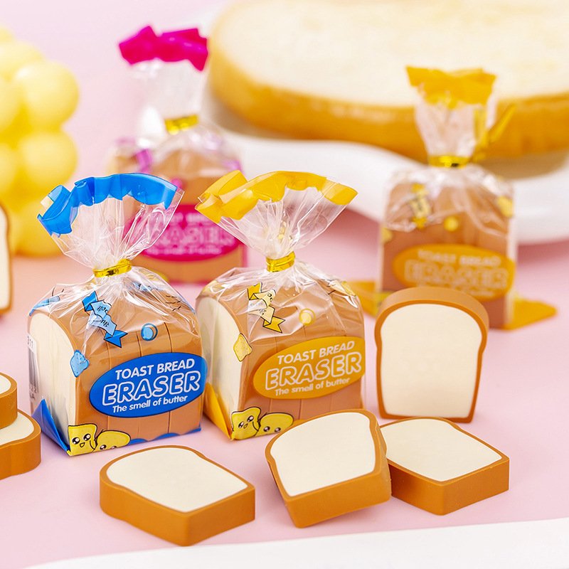 Toast, Bread, Eraser, Children's Day Gift Set, Prize, Creative Food Styling, Eraser, School Stationery Supplies Wholesale