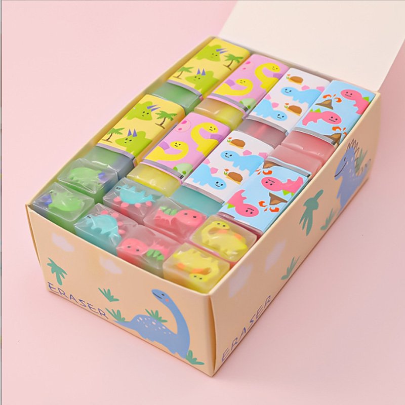 Soododo School Student Children Soft Cartoon Pencil Rubber Eraser PVC Dinosaur Eraser