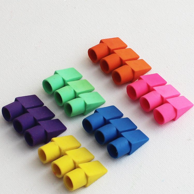 wholesale kids stationery custom multicolor creative pencil eraser