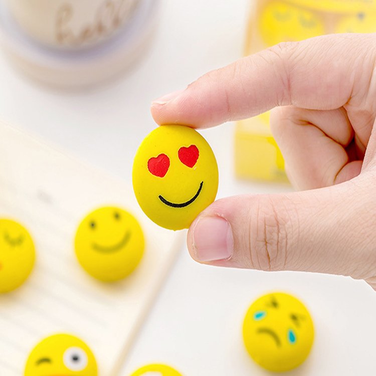 Creative Expression Eraser Smile Face Style Learning Stationery Home Work School Students Prize Gift For Children Eraser Random