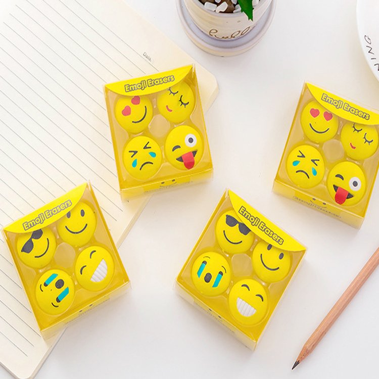 Creative Expression Eraser Smile Face Style Learning Stationery Home Work School Students Prize Gift For Children Eraser Random