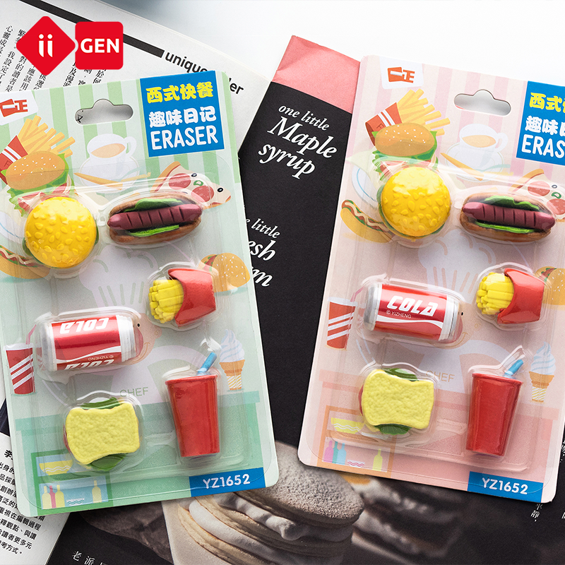 IIGEN Kawaii Puzzle Erasers Toys for Kids Reward Party Assorted Food Pencil Erasers For Kids