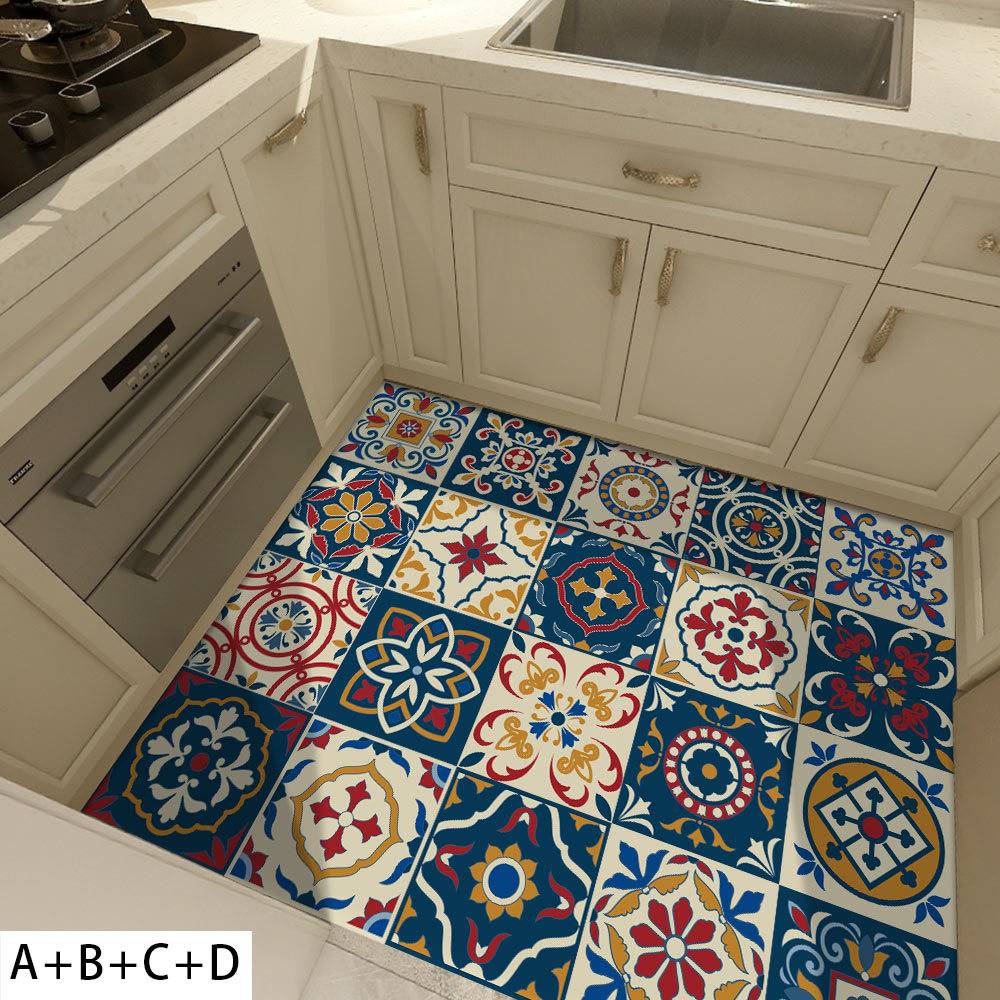 Factory direct selling new waterproof European -style painted tile sticker kitchen DIY stitching creative decorative tiles