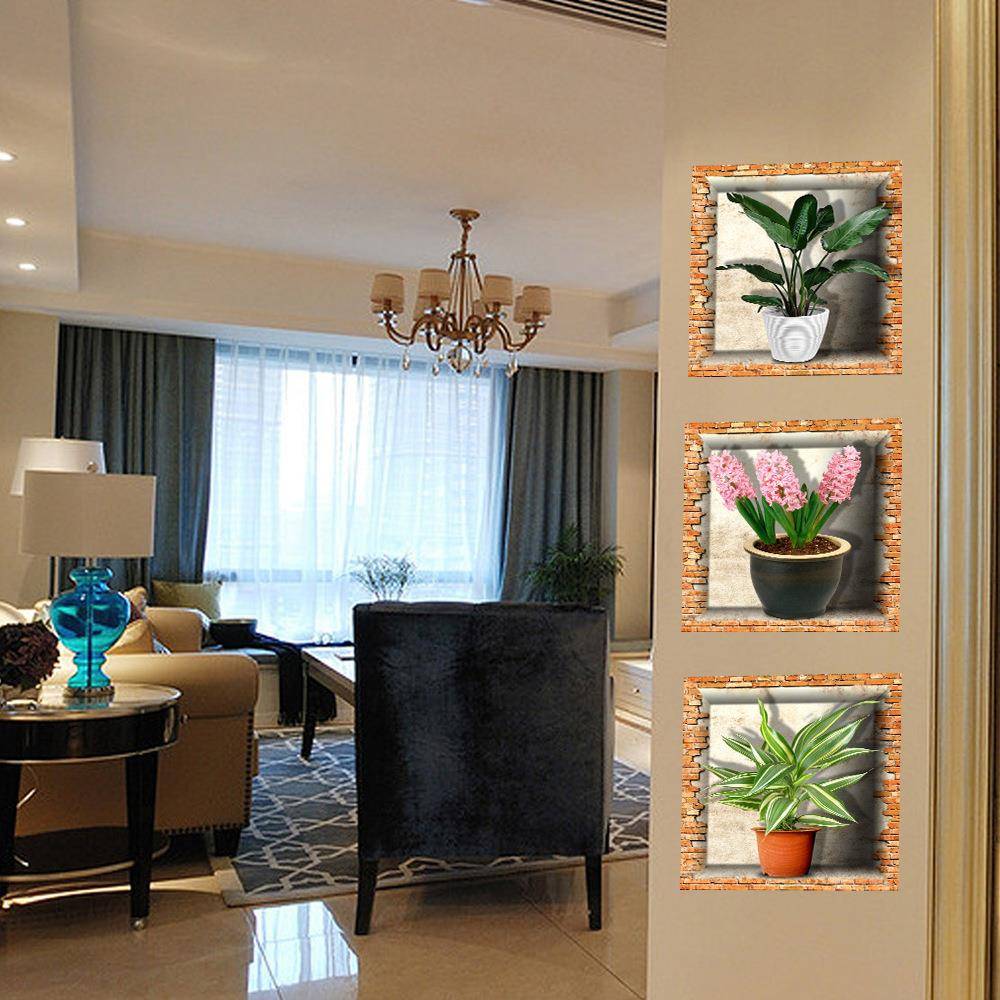 Genuine manufacturer 3D self -sticking simulation mural wall sticker living room multiple background waterproof beautification decorative wallpaper