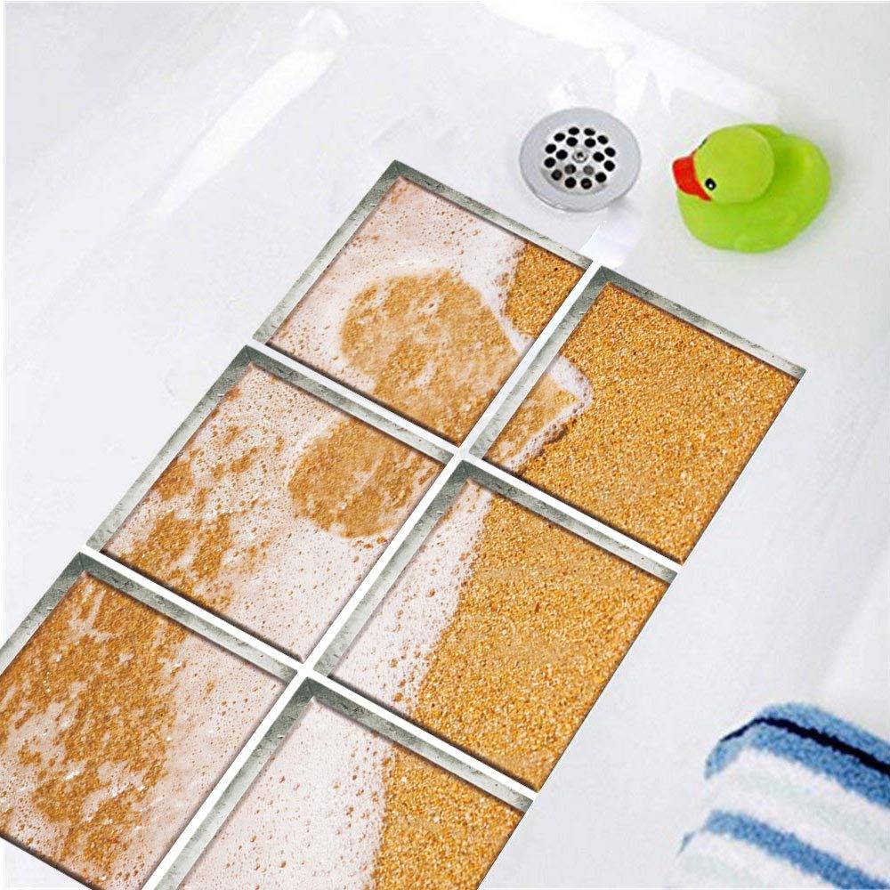 3D three -dimensional beach bathtub self -stick anti -slip environmentally friendly sticker children's bathtub waterproof and wear -resistant bathroom stickers