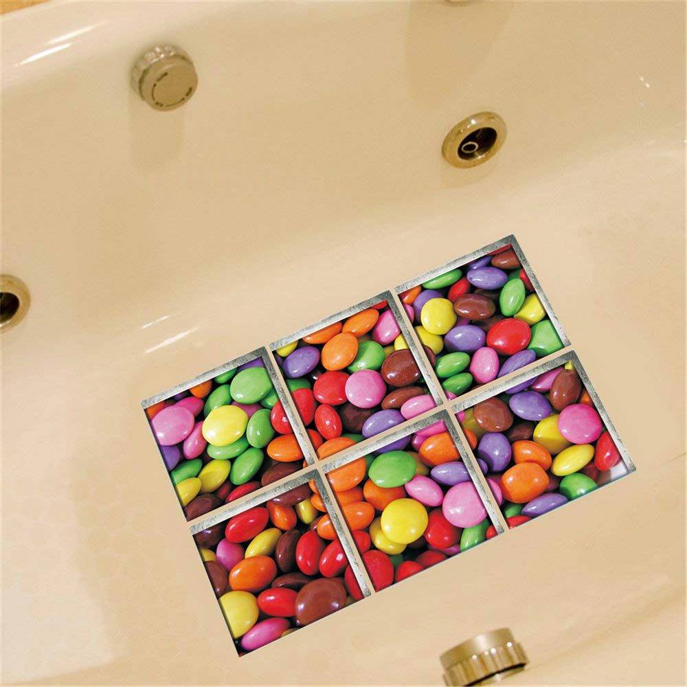 3D three -dimensional candy bathtub self -stick anti -slip environmentally friendly sticker children's bathtub waterproof and wear -resistant bathroom stickers
