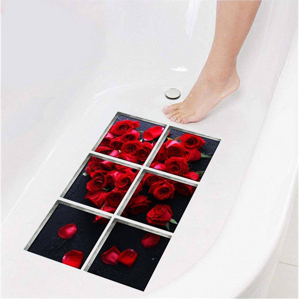 3D rose toilet three -dimensional environmentally friendly bathtub self -stick slip sticker children's bathtub waterproof and wear -resistant sticker