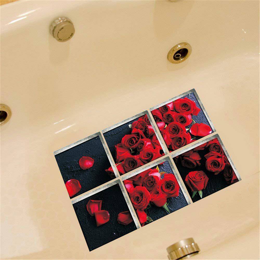 3D rose toilet three -dimensional environmentally friendly bathtub self -stick slip sticker children's bathtub waterproof and wear -resistant sticker