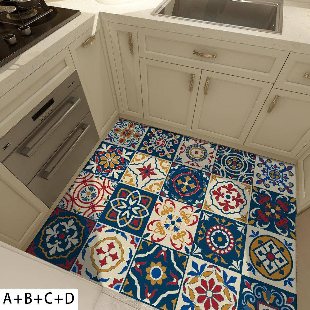 Genuine new waterproof European -style painted tile sticker kitchen DIY stitching creative decorative tile wall stickers