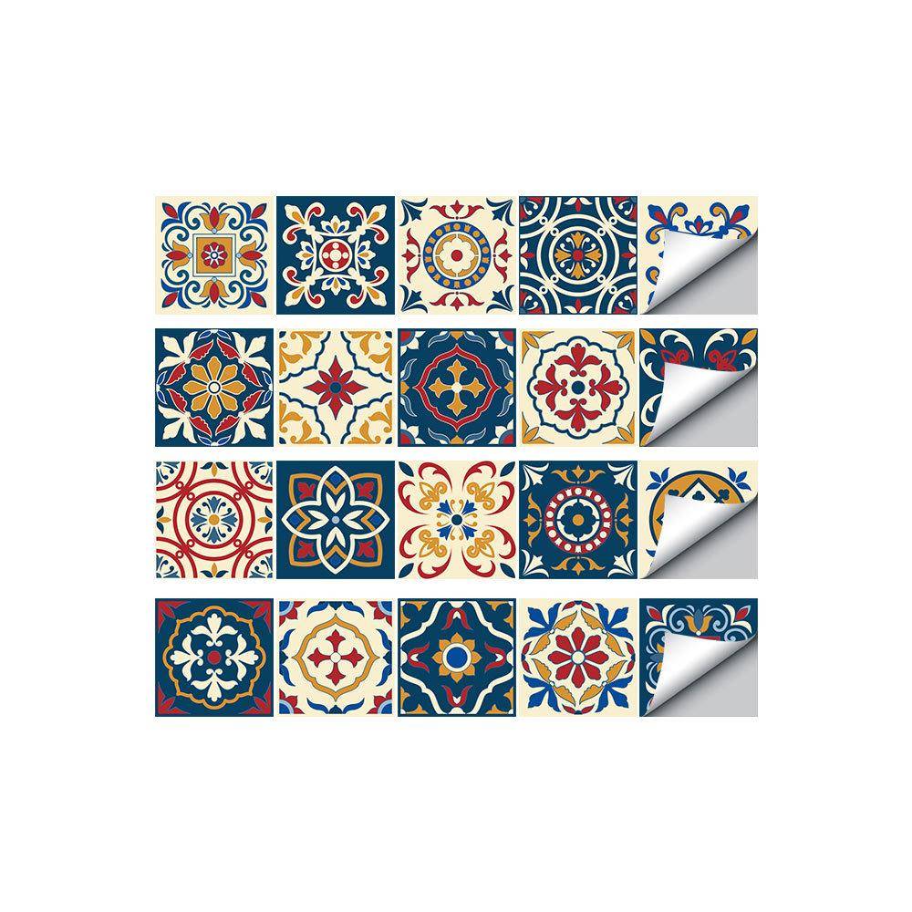 Genuine new waterproof European -style painted tile sticker kitchen DIY stitching creative decorative tile wall stickers