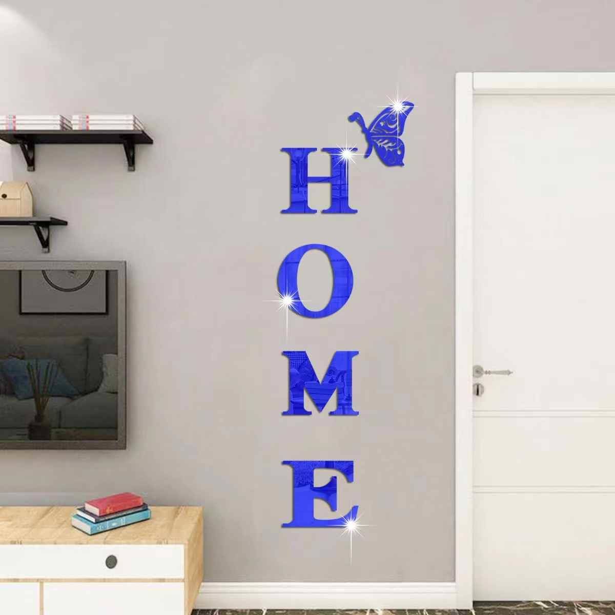 Jm3343home Family slogan Acrylic 3D stereo mirror wall sticker entrance door decoration