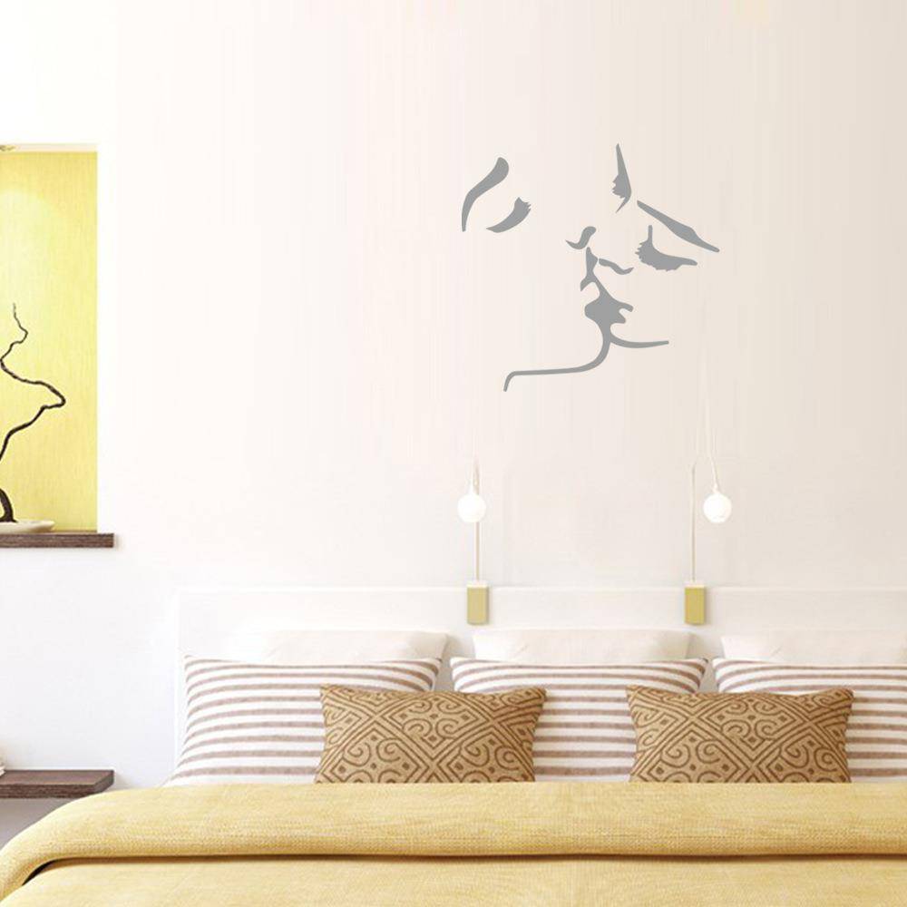 GB034 KISS hot kiss love decoration creative wall sticker carved wall sticker living room background background sticker