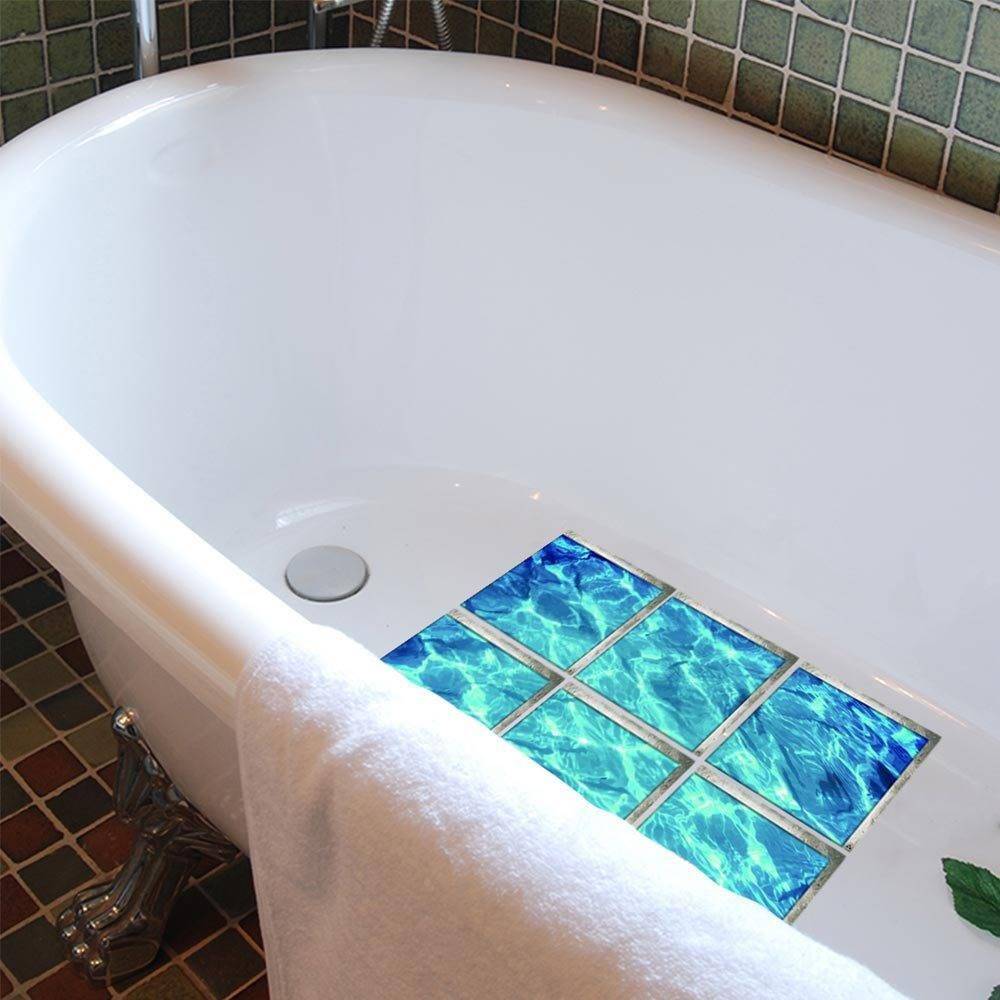 Cross -border art 3D imitation ripple pad waterproof oblique wall sticker bathtub non -slip pad waterproof bathtub sticker