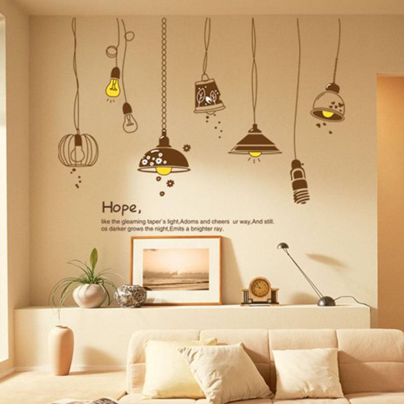New bedroom living room sofa background wall can remove wall stickers warm chandeliers decorative stickers DLX9140