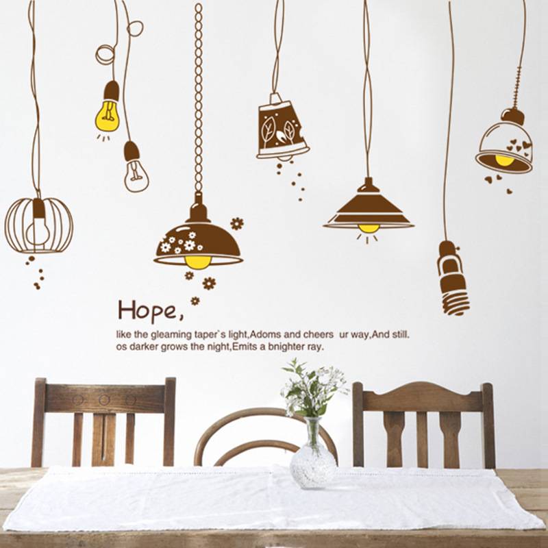 New bedroom living room sofa background wall can remove wall stickers warm chandeliers decorative stickers DLX9140