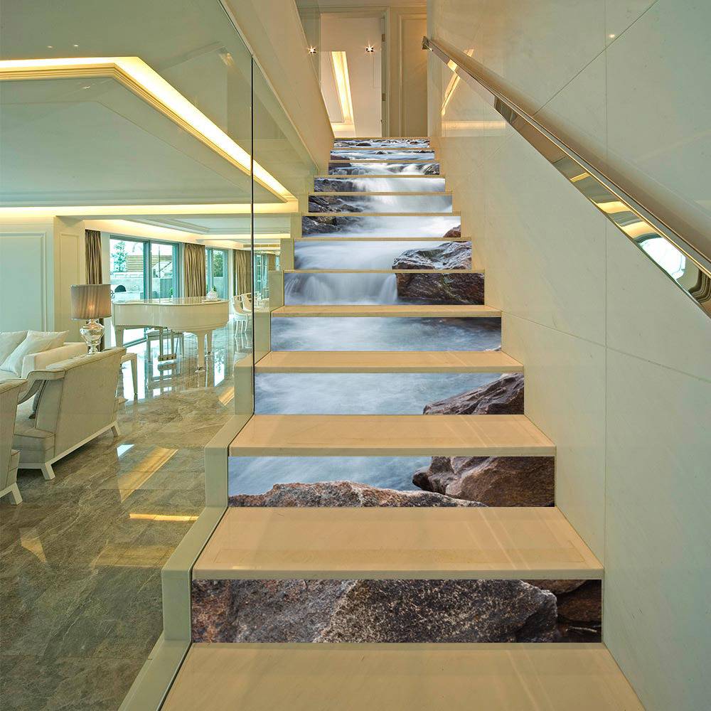 Cross -border PVC manufacturer Charm collection Creative stickers Simple Thirteen Water Staircase Patch Step Paste Paste