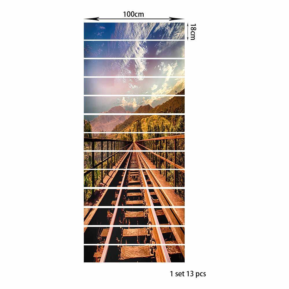 AMJPVC manufacturer Creative and simple Thirteen Mountains Railway Stairs Paste Step Paste Wall Paste