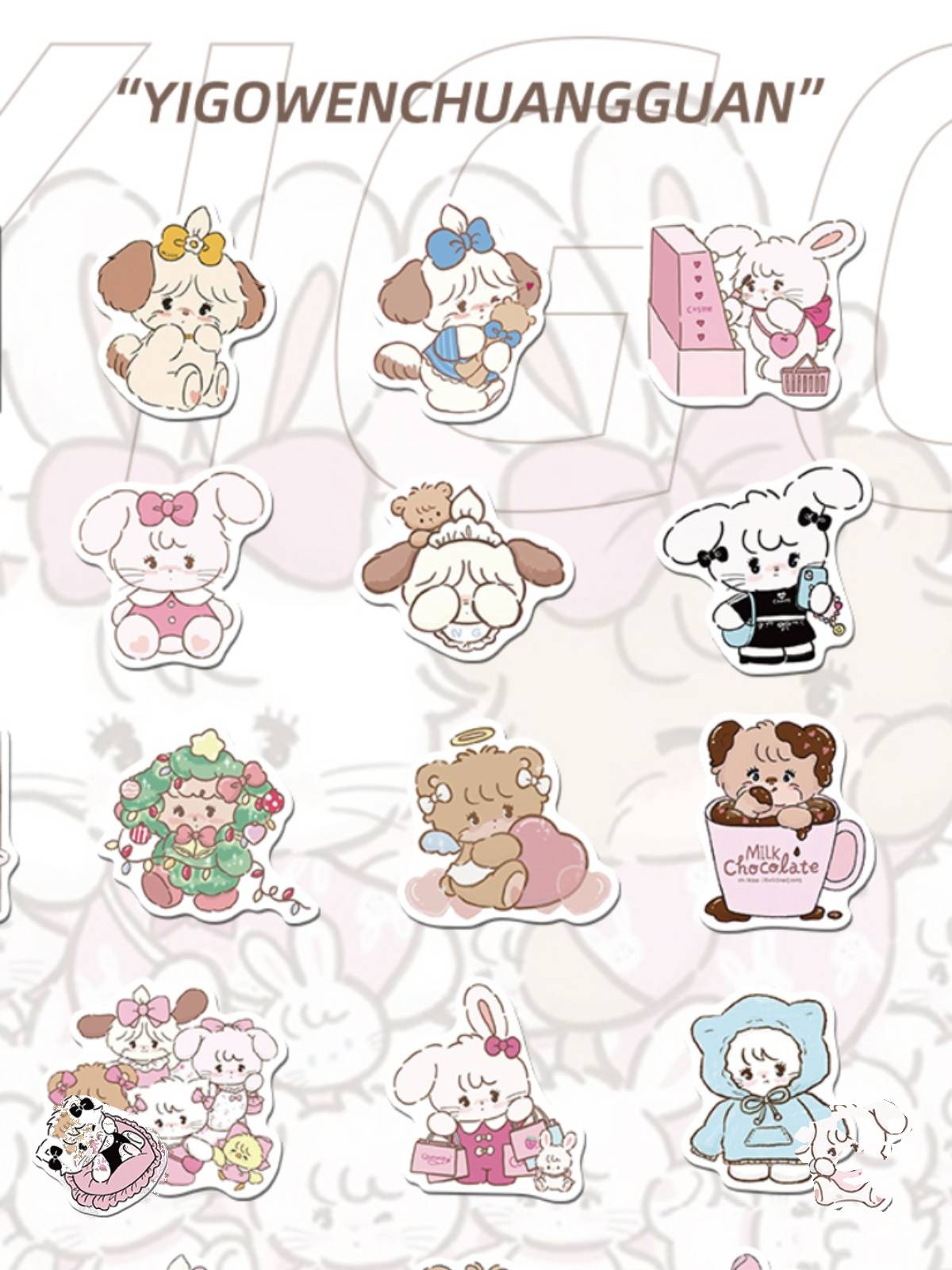 60 Mikko stickers cute cartoon luggage DIY mobile phone case hand ledger iPad water cup decoration stickers
