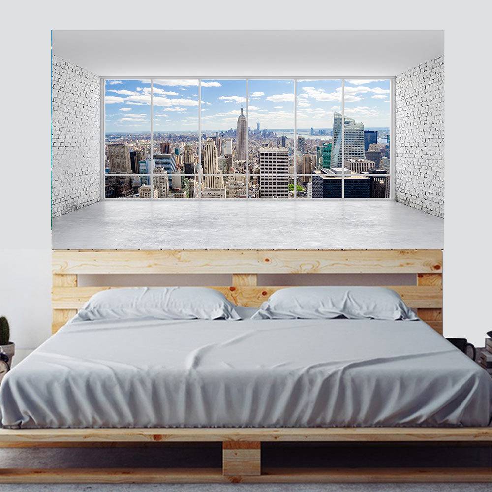 3D window sill landscape Washington bedside sticker creative wall sticker personality home decoration wallpaper mural