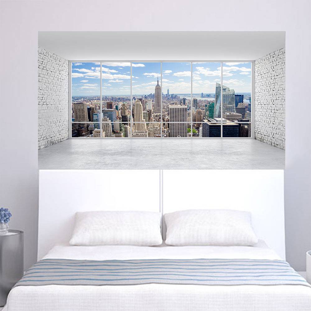 3D window sill landscape Washington bedside sticker creative wall sticker personality home decoration wallpaper mural