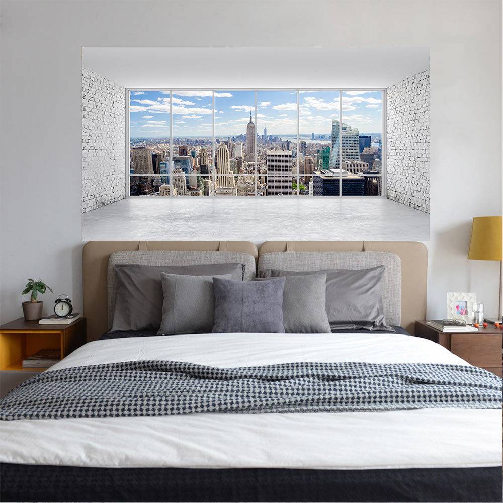 3D window sill landscape Washington bedside sticker creative wall sticker personality home decoration wallpaper mural