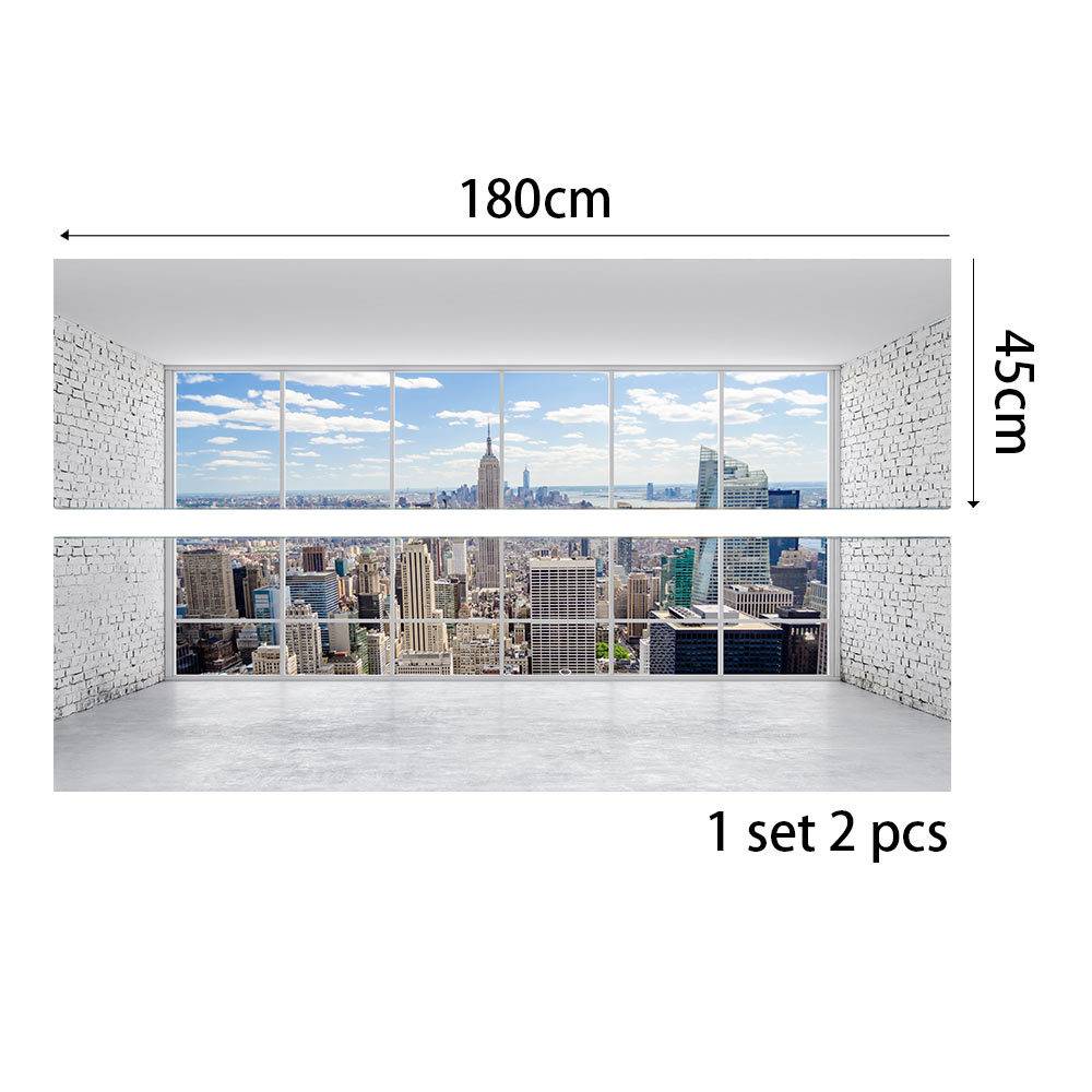 3D window sill landscape Washington bedside sticker creative wall sticker personality home decoration wallpaper mural