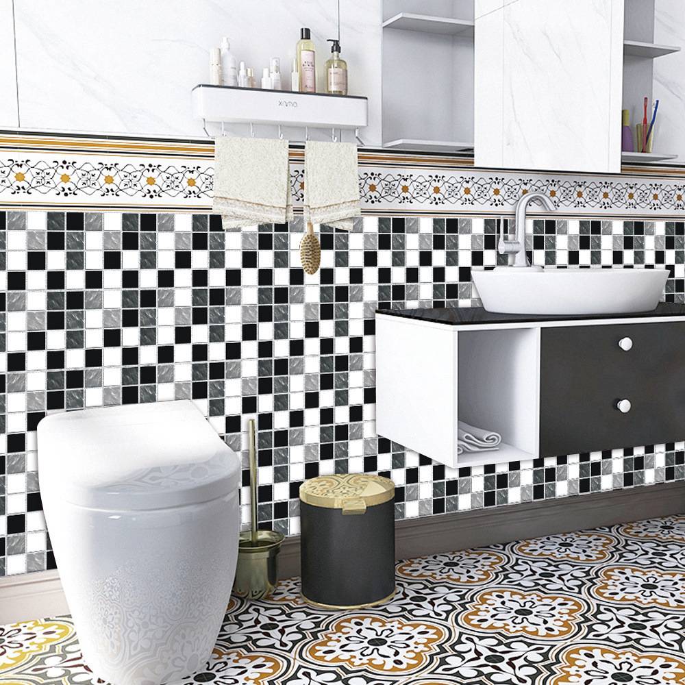 ET170 cross -border mosaic tile sticker antique brick self -stick porcelain tile sticker retro wall stickers can be removed