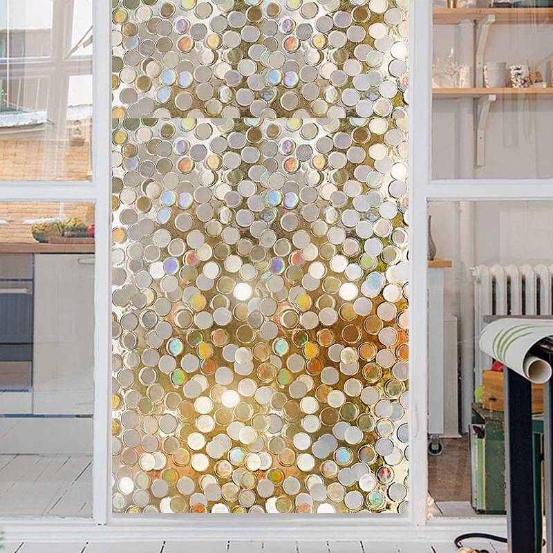 Hot selling PVC dot -dot sequin static glass stickers without glue window film to remove glass window flower stickers