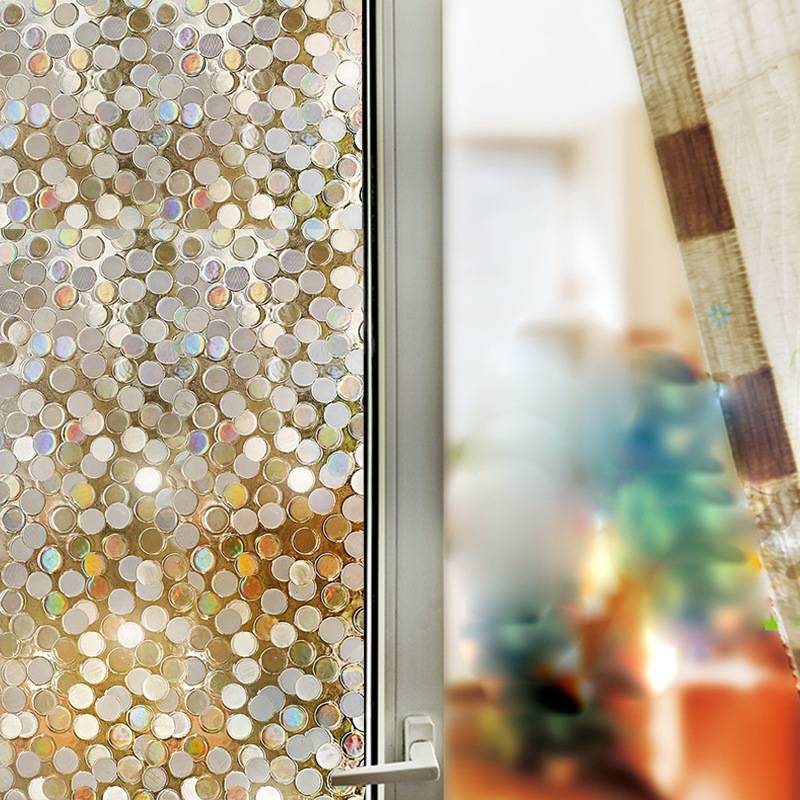 Hot selling PVC dot -dot sequin static glass stickers without glue window film to remove glass window flower stickers