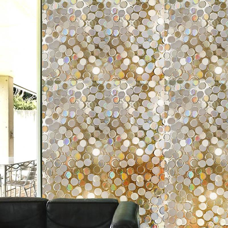 Hot selling PVC dot -dot sequin static glass stickers without glue window film to remove glass window flower stickers