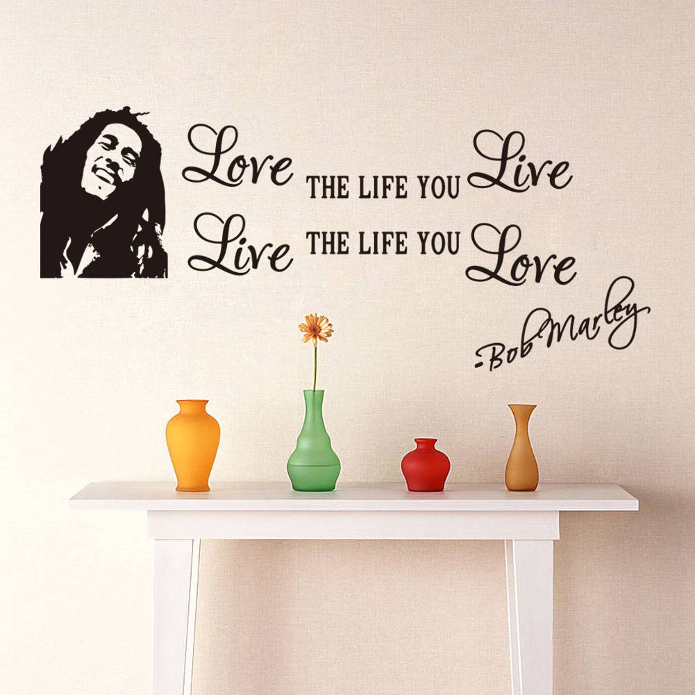 ZY8379 New Flower Teng English Proverbs Bob Marley Exit Wall Sticker Manufacturers