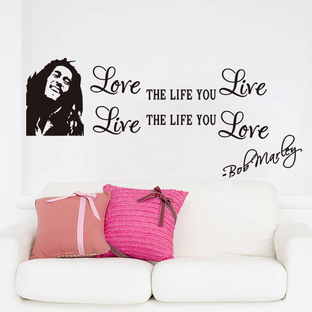 ZY8379 New Flower Teng English Proverbs Bob Marley Exit Wall Sticker Manufacturers