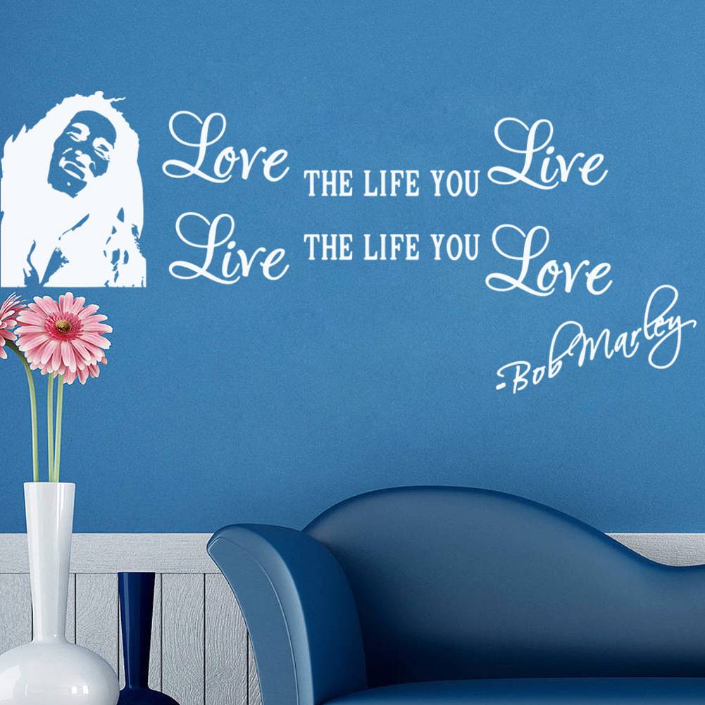 ZY8379 New Flower Teng English Proverbs Bob Marley Exit Wall Sticker Manufacturers