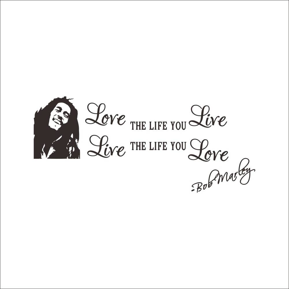 ZY8379 New Flower Teng English Proverbs Bob Marley Exit Wall Sticker Manufacturers