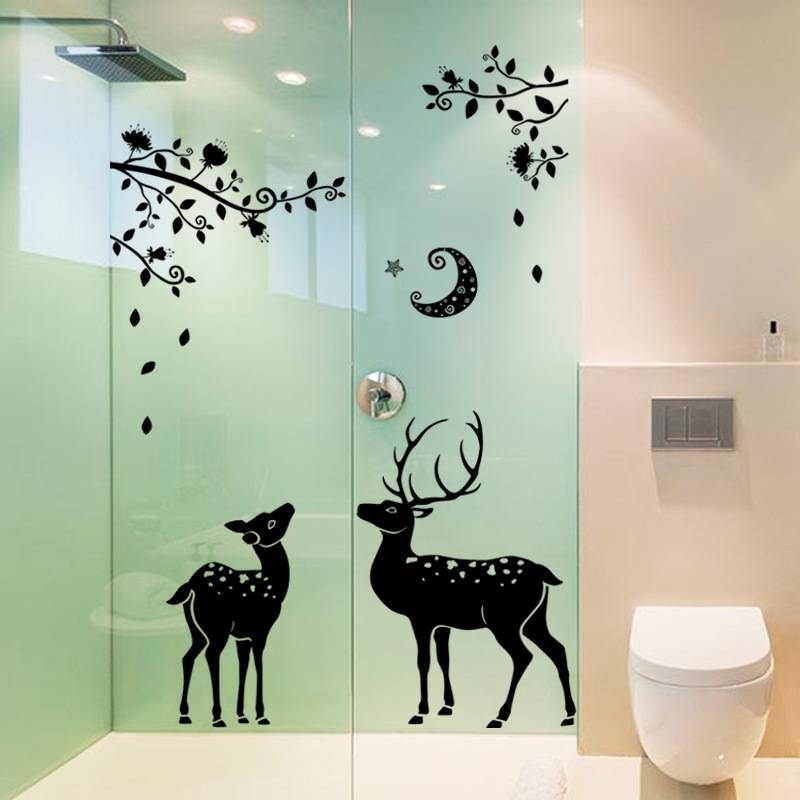 New personalized creativity, simple home decoration small deer wall sticker living room bedroom background sticker SK9081