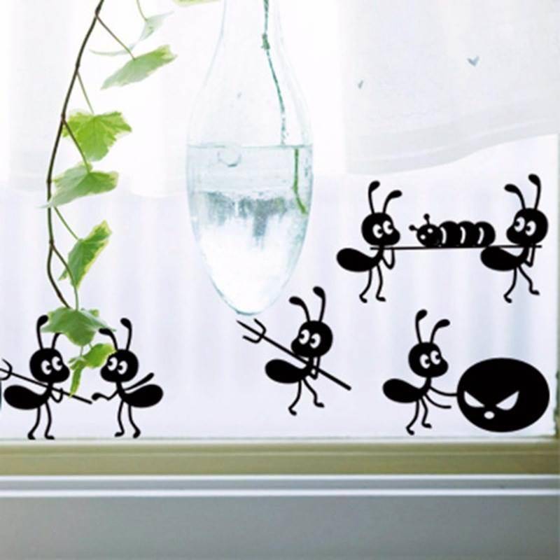 Ant moving cartoon wall sticker children's room glass window furniture decoration new model can be retail