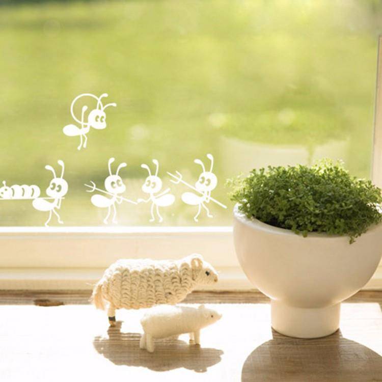 Ant moving cartoon wall sticker children's room glass window furniture decoration new model can be retail
