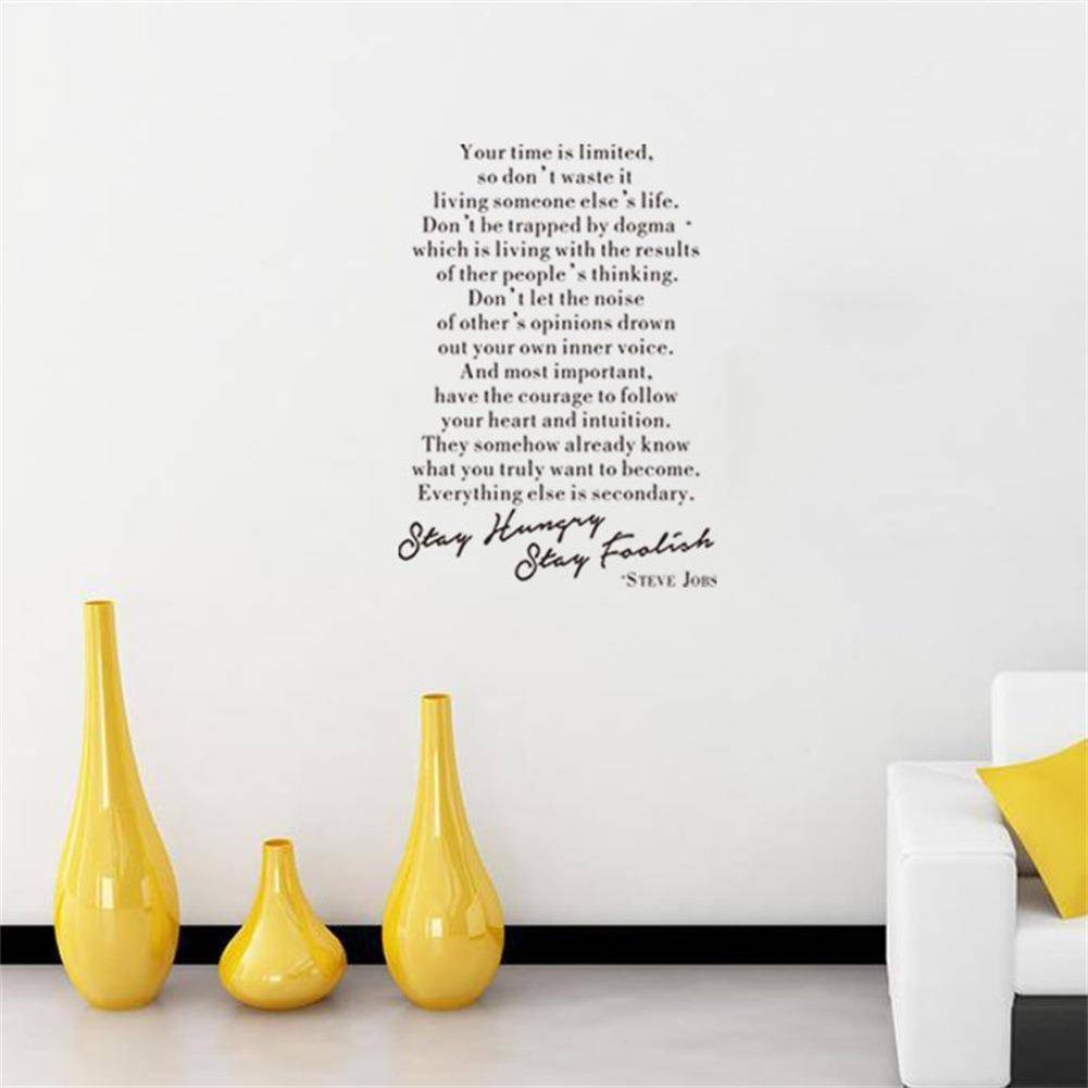 GB492 STAY HUNGRY Stay Foolish English Wall Sticker Text Patch Wall Decoration