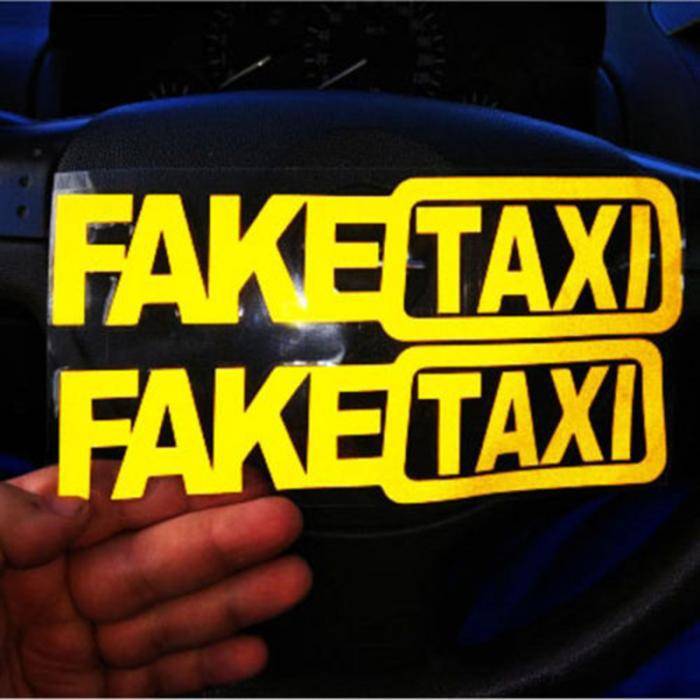 Large -sized hot -selling European and American FAKE TAXI fake taxi drift logo funny car stickers