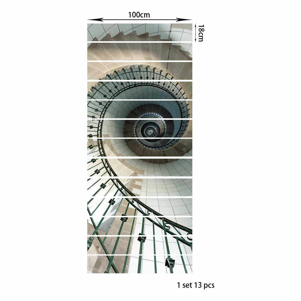 AMJPVC manufacturer Creative and simple thirteen rotation stairs stickers stepped sticker wall stickers