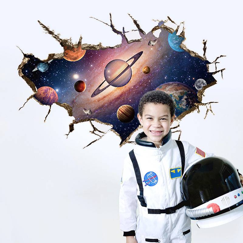 New SK9066B 3D Universe Space Planet Children's Room bedroom Living Room Passor Decoration Wall Sticker