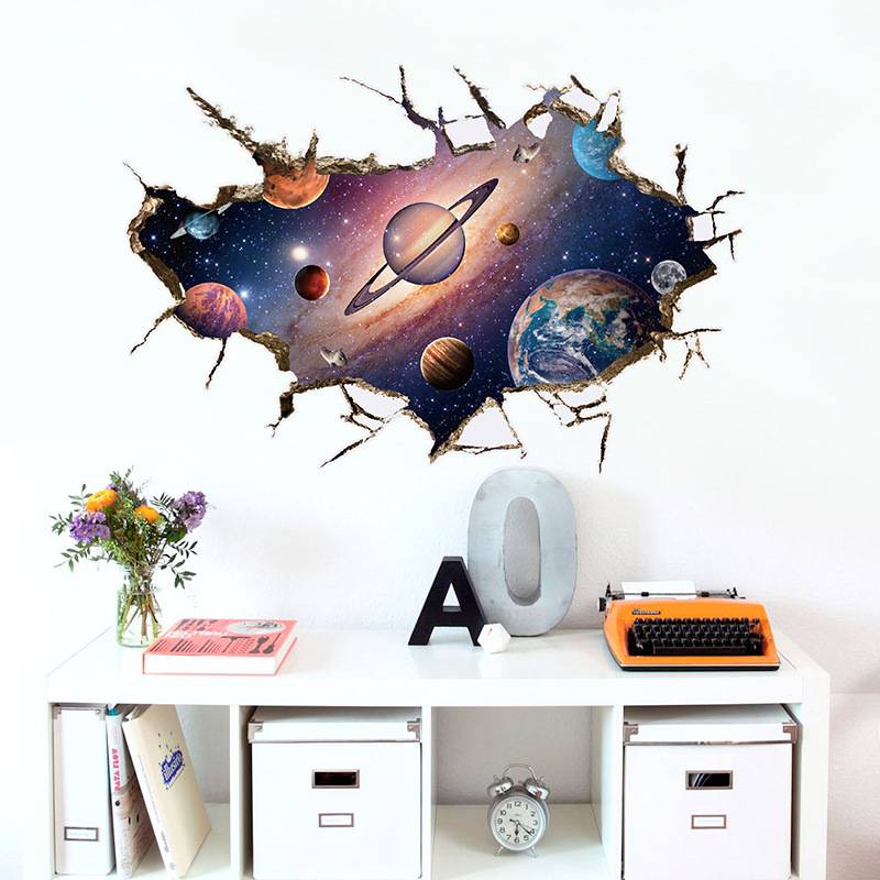 New SK9066B 3D Universe Space Planet Children's Room bedroom Living Room Passor Decoration Wall Sticker