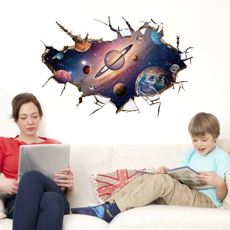 New SK9066B 3D Universe Space Planet Children's Room bedroom Living Room Passor Decoration Wall Sticker